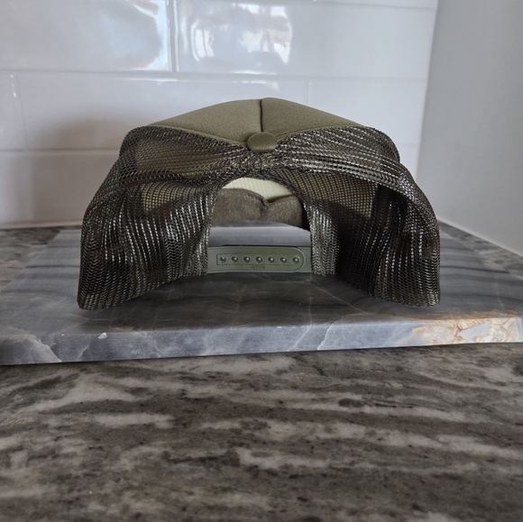 New Little Bird Trucking | Cherie Berry Trucker Hat | Olive Green | Feathers - Picture 3 of 7